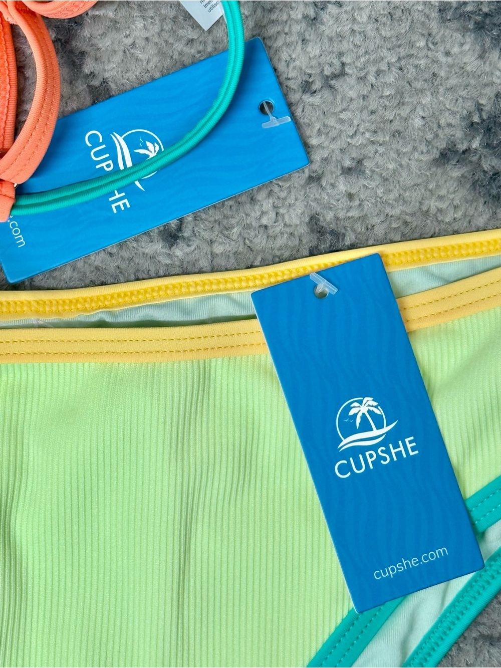 NWT Neon Colorblock Triangle Bikini Set - Picture 8 of 11